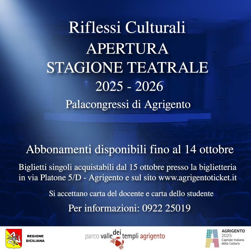Riflessi Culturali - Apertura stagione teatrale 2025-2026